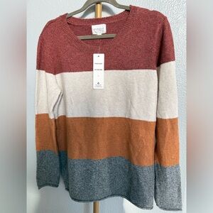 Pinque Design Studio Rust Stone Colorblock Sweater - size large